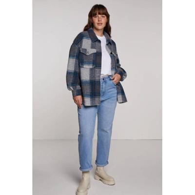 ONLY CARMAKOMA geruite shacket CARANDREA blauw ONLY CARMAKOMA geruite shacket CARANDREA blauw