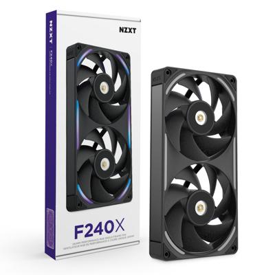 NZXT f240x rgb case fans (zwart, 2 stuks, 240 x 120 x 30 mm, pwm)