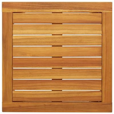 3-delige Bistroset poly rattan en acaciahout grijs