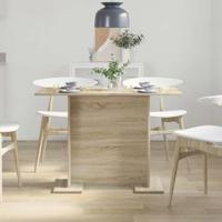 Eettafel 10x60x75 cm bewerkt hout sonoma eikenkleurig - thumbnail