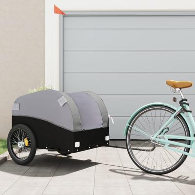 Fietstrailer 45 kg ijzer zwart en grijs Fietstrailer 45 kg ijzer zwart en grijs