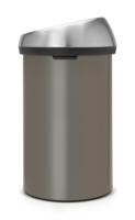 Brabantia touch bin afvalemmer 60 liter platinum / fingerprint proof - thumbnail