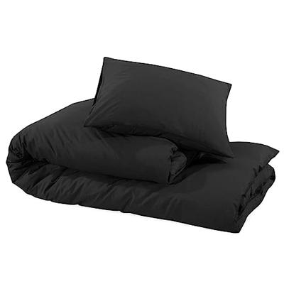 VidaXL Dekbedovertrekset lichtgewicht 135x200 cm microvezel zwart VidaXL Dekbedovertrekset lichtgewicht 135x200 cm microvezel zwart