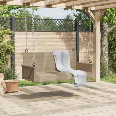 Schommelbank 119x56x48 cm poly rattan beige Schommelbank 119x56x48 cm poly rattan beige