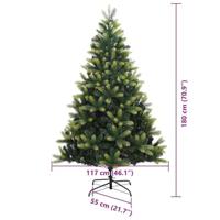 Kunstkerstboom met scharnier 300 LEDs Groen 180 cm PVC en PE - thumbnail