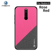 Voor Xiaomi RedMi 8 PINWUYO Rong serie schokbestendige PC + TPU + chemische Fiber doek beschermende cover (rood) - thumbnail