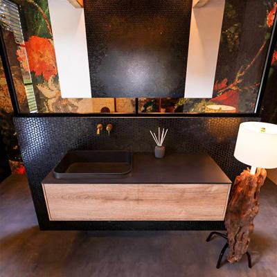 Badkamermeubelset Mondiaz Erin 120 cm met 1 Lade met RIDGE Wastafel Links Urban Zonder Kraangaten Greeploos Mat Washed Oak Badkamermeubelset Mondiaz Erin 120 cm met 1 Lade met RIDGE Wastafel Links Urban Zonder Kraangaten Greeploos Mat Washed Oak