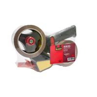Verpakkingstape dispenser Scotch met 2 rollen Secure seal tape 50mmx66m bruin - thumbnail