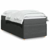 Boxspring met matras stof donkergrijs 90x200 cm - thumbnail