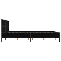Bedframe LED bewerkt hout metaal zwart 140x190 cm - thumbnail