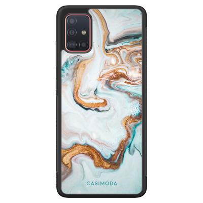 Samsung Galaxy A51 hoesje - Marmer blauw goud