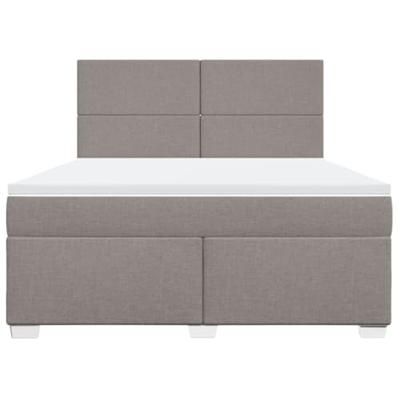 Boxspring met matras stof taupe 180x200 cm