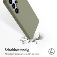 Accezz Liquid Silicone Backcover met MagSafe voor Samsung Galaxy S25 Ultra Telefoonhoesje Groen - thumbnail