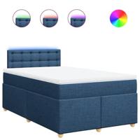 Boxspring met matras stof blauw 120x200 cm - thumbnail