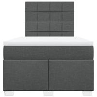 Boxspring met matras stof donkergrijs 120x190 cm - thumbnail
