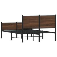 Bedframe zonder matras metaal bruin eikenkleurig 137x190 cm - thumbnail