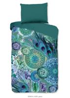 HIP Dekbedovertrek "mandala's en veren" - Groen - (240x200/220 cm) - Katoen Satijn - thumbnail