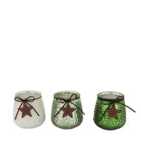 Dijk Natural Collections Theelichthouder glas ø9.5x10cm groen - thumbnail
