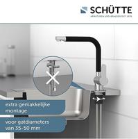 Keukenmengkraan Schutte Rio Hoge Draaibare Uitloop Chroom en Mat Zwart - thumbnail