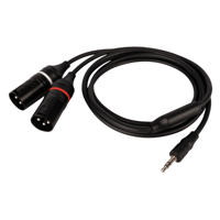 DAP FL120 verloopkabel 1x minijack naar 2x XLR male 3m - thumbnail