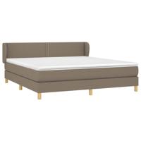 Boxspring met matras stof taupe 160x200 cm - thumbnail