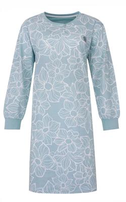 Tenderness dames nachthemd lange mouw - Aqua blue