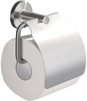Saqu Steel toiletrolhouder met klep RVS - thumbnail