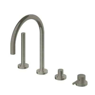 Badrandkraan Hotbath Buddy 1-hendel Mengkraan Compleet 4-gats Geborsteld Nikkel