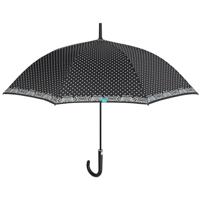 Perletti paraplu automatisch 102 cm microvezel zwart/wit - thumbnail