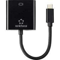 Renkforce RF-4679564 USB-C/VGA Adapter [1x USB-C stekker - 1x VGA-bus] Zwart 10.00 cm - thumbnail