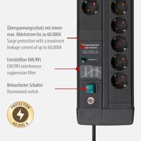 Brennenstuhl 1256000698 Overspanningsveilige stekkerdoos Zwart Randaarde stekker 1 stuk(s) - thumbnail