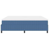 Boxspringbed Blauw en Wit 200 x 200 cm Katoen Stof - thumbnail