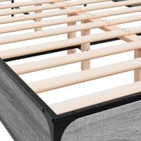Bedframe bewerkt hout metaal grijs sonoma eiken 140x190 cm - thumbnail