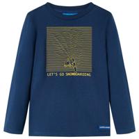 Kindershirt met lange mouwen snowboardprint 116 marineblauw - thumbnail