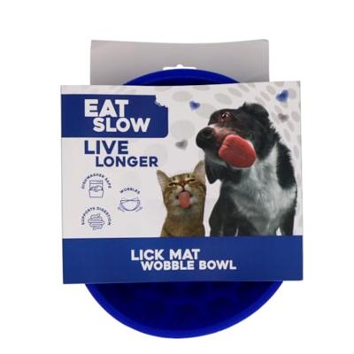 Eat Slow Live Longer Lick Mat Wobble Bowl uad Blue - thumbnail