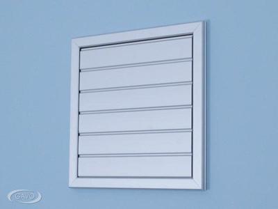 Overdrukrooster kunststof met kap grijs met kap buis 100/125 mm (110x55 mm)