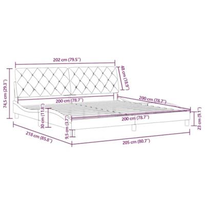 Bedframe zonder matras 200x200 cm fluweel donkergroen
