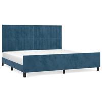 Bedframe zonder matras 200x200 cm fluweel donkerblauw - thumbnail