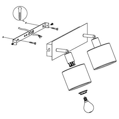Eglo PlafondspotValbiano 2-lichts - 97537