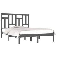 Bedframe massief grenenhout grijs 200x200 cm - thumbnail