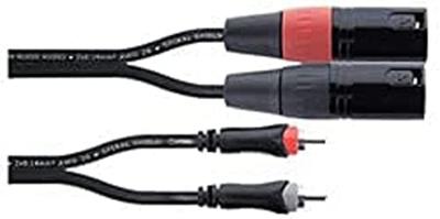Cordial EU 3 MC XLR Verbindingskabel [2x XLR-stekker 3-polig - 2x Cinch-stekker] 3 m Zwart