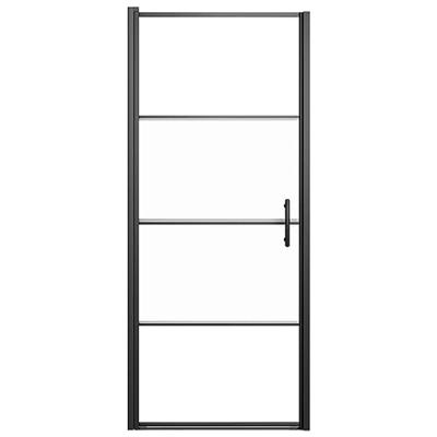 VidaXL Douchedeur halfmat 91x195 cm gehard glas zwart - thumbnail