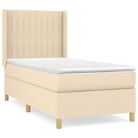 Boxspring met matras stof crèmekleurig 90x200 cm - thumbnail