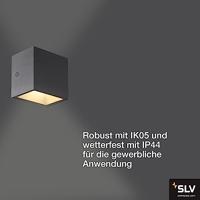 SLV SITRA CUBE 1002032 LED-buitenlamp (wand) 10 W Antraciet - thumbnail