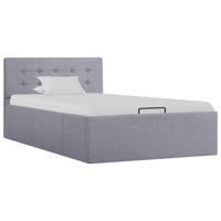 Bedframe met hydraulische opslag stof lichtgrijs 100x200 cm - thumbnail