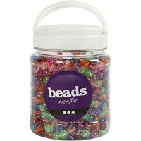 Creativ Company Dobbelsteen kralen, afm 7x7 mm, gatgrootte 1,5 mm, ca. 1070 stuk, diverse kleuren, 510 gr, 700 ml/ 1 doosje - thumbnail