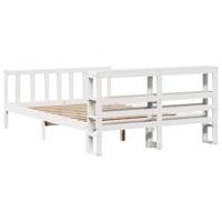 Bedframe zonder matras massief grenenhout wit 120x190 cm - thumbnail