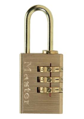 Masterlock 20mm - aluminium body with brass finish - 21mm brass plated steel shac - 620EURD