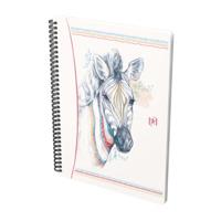 Oxford Boho Chic spiraalblok, ft A5, 120 bladzijden, geruit 5 mm, geassorteerde kleuren - thumbnail