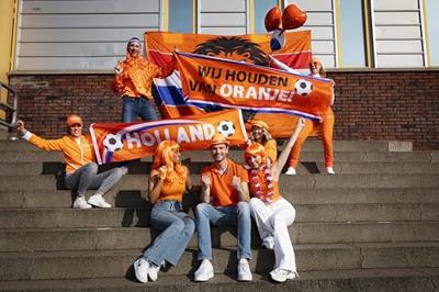 Pruik lang haar oranje